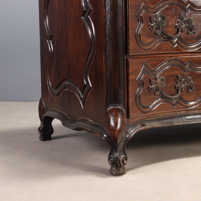 Wood Antique French Chest of Drawers in Walnut For Sale - Image 7 of 11
