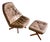 Madsen & Schubell Ms68 Leather Danish Mid Century Swivel Recliner Chair and Ottoman For Sale