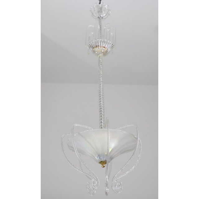 1950s Art Decò Barovier E Toso "Fountain" Murano Glass Chandelier For Sale - Image 9 of 16