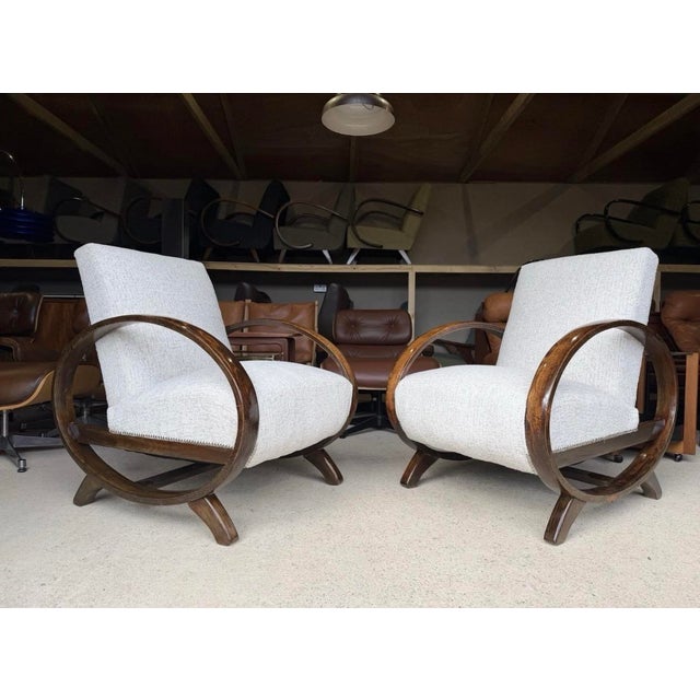 Baroque Art Deco Style Armchairs by Jindrich Halabala, Set of 2 For Sale - Image 3 of 18