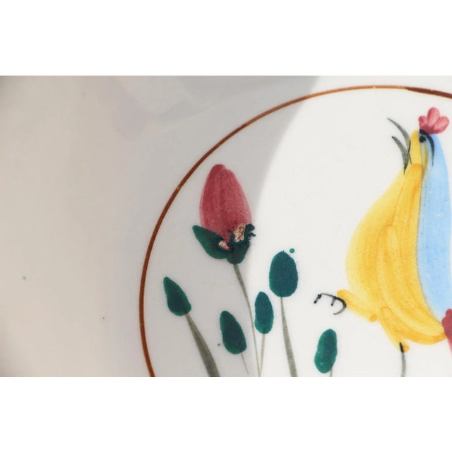 Late 19th Century Antique French Provincial Faience Plate Depicting a Bird, Marked For Sale - Image 9 of 13