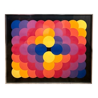 1970s Herbert Bayer Signed Serigraph Chromatic Accumulation Ap 17/65 Bauhaus Artwork For Sale