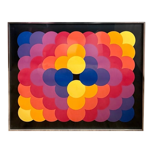 1970s Herbert Bayer Signed Serigraph Chromatic Accumulation Ap 17/65 Bauhaus Artwork For Sale