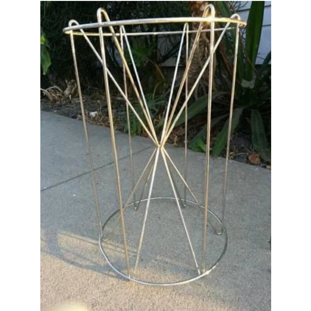 Mid-Century Modern Attributed to Verner Panton Mid Century Modern Hollywood Regency Chrome Wire Side Table Base, 1960s, a Pair For Sale - Image 3 of 13