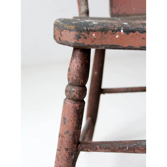 Antique Rustic Fiddleback Chair For Sale - Image 10 of 11