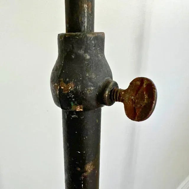 Black Mid-Century, Adjustable, Wrought Iron Tripod Plant Stands, Pair (2) For Sale - Image 8 of 12