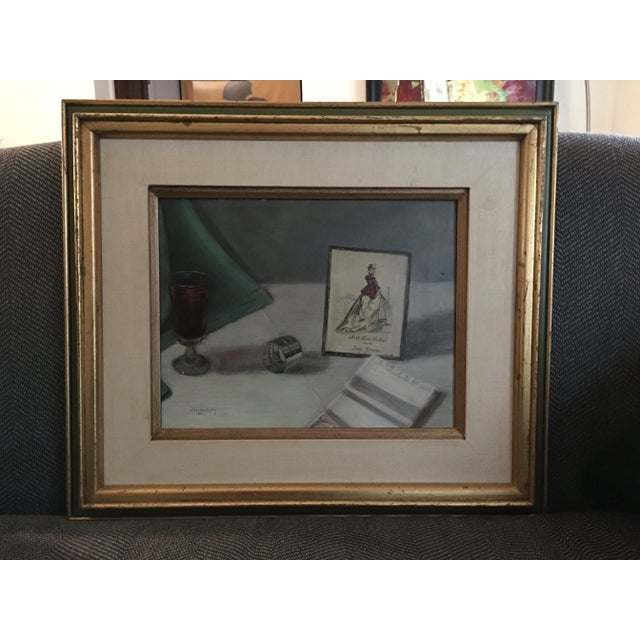 1980s Laura Beasley Original Signed Still Life Oil Painting For Sale - Image 4 of 4