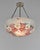 Loys Lucha French Art Deco Pendant Light 1930s - Enameled Pink Floral Bowl For Sale - Image 4 of 13