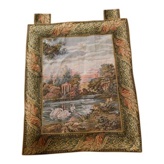 Vintage Woven Swans of Tapestry For Sale