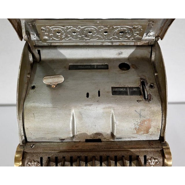 Small Early 20th Century Checked Bronze Model 312 Cash Register from National Cash Register Co For Sale - Image 16 of 18