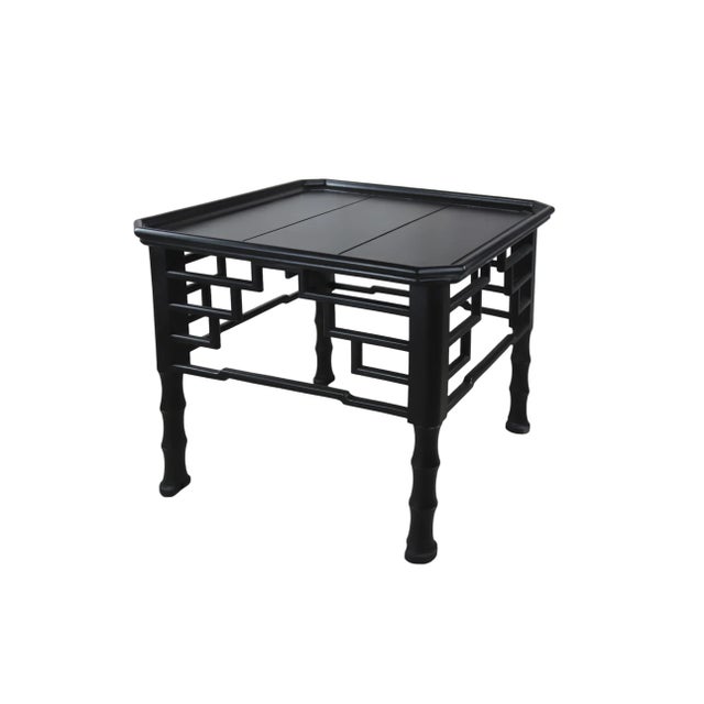 Brunschwig & Fils Black Chinese Style Naju-Ban SideTable For Sale - Image 4 of 8