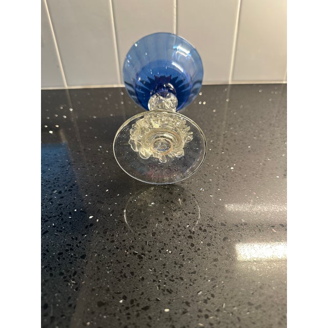 Vintage 1940s Hand Blown Cobalt Glasses - Set of 4 For Sale - Image 15 of 15