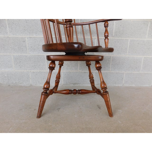 Custom Hand Made Pennsylvania Comb Back Swivel Windsor Armchair For Sale - Image 13 of 18