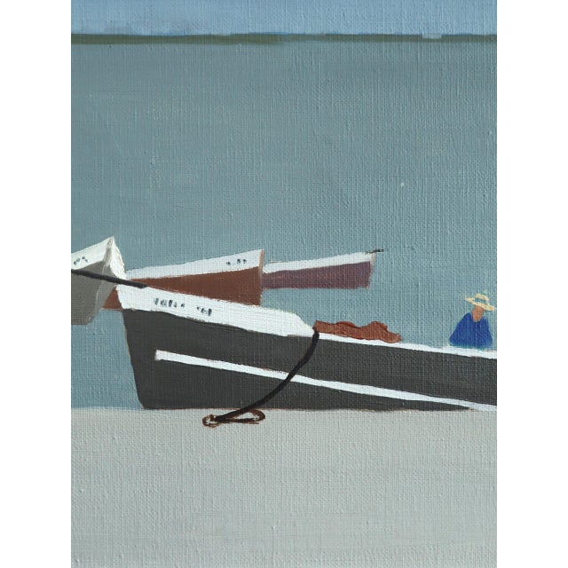 Mid-Century Modern 'Still Waters, Quiet Shore' Swedish Original Coastal Landscape Oil Painting, Framed For Sale - Image 12 of 13