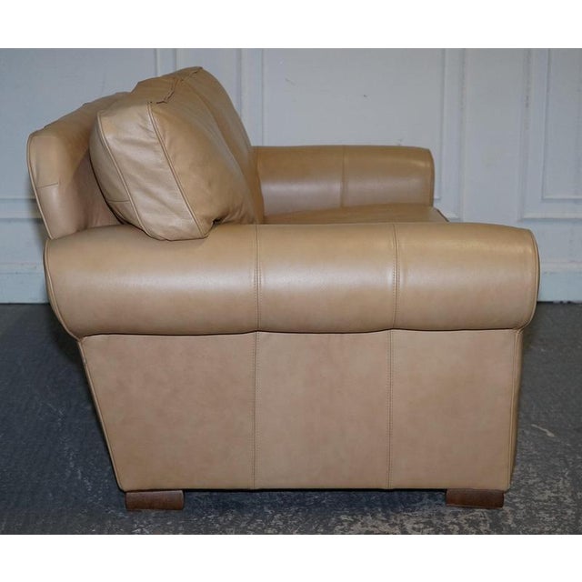 Latte Brown Leather Two Seater Sofa by Multiyork England For Sale - Image 13 of 18