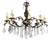 French Brass Crystal Eight-Light Chandelier, 1950s For Sale