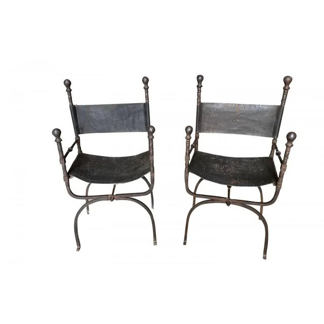 Spanish Pair of Spanish 18th Century Armchairs For Sale - Image 3 of 13