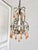 Venetian Style Beaded Brass Chandelier with Pink Murano Glass Drops, Italy, 1950s, in Flawless conditions. Designed 1920...