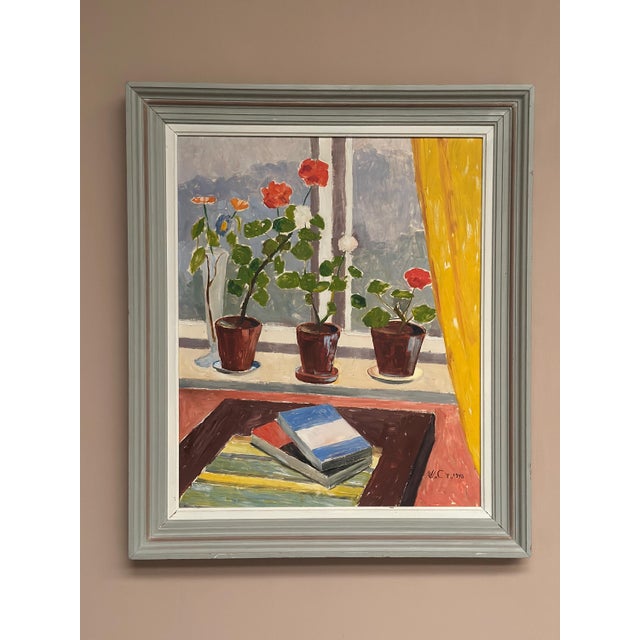 Unknown, Books and Blossoms, 1950s, Oil on Panel, Framed For Sale - Image 10 of 18