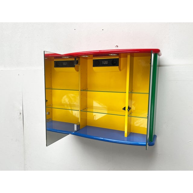 Vintage Postmodern French Bathroom Mirror Cabinet from Decotec, 1980s For Sale - Image 5 of 18