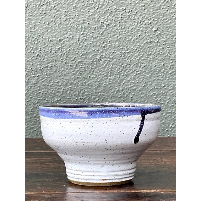 Handcrafted Blue and White Ceramic Bowl For Sale - Image 9 of 18