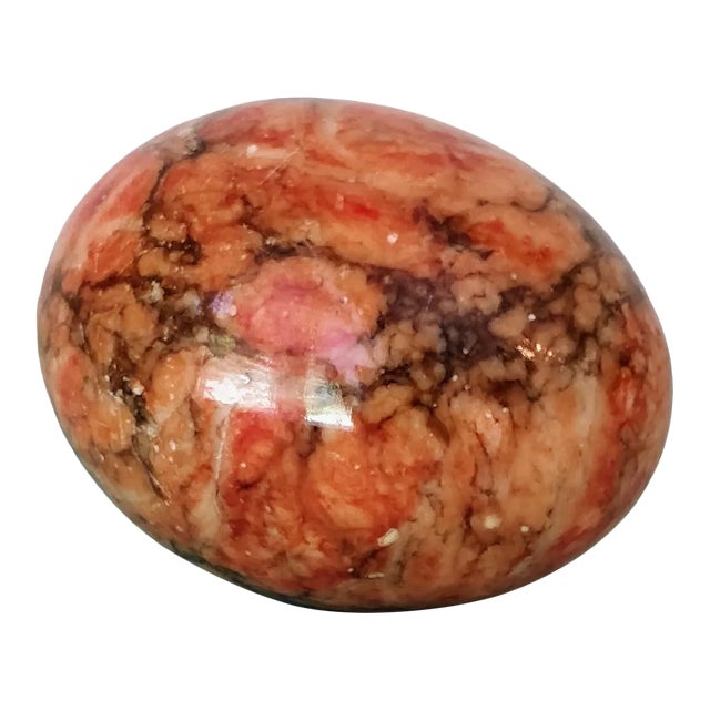 Italian Alabaster Marble Stone Egg. For Sale
