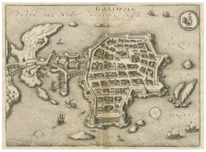Engraved Birds-Eye Map by Mattheus Merian, 1688