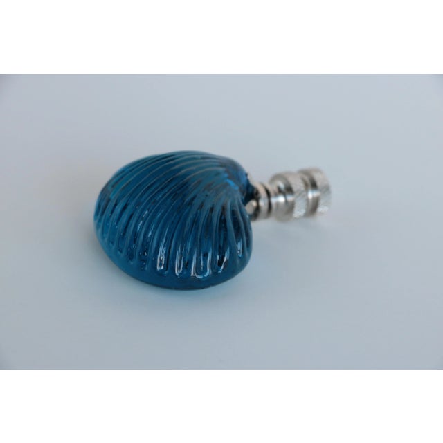 Nautical Ocean Blue Glass Shell Lamp Finial For Sale - Image 3 of 5