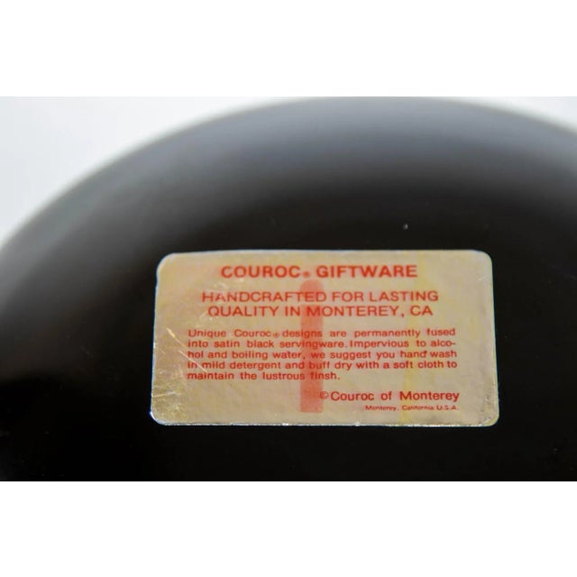 Plastic Circular Black Tray Platter Couroc of Monterey California 1960's For Sale - Image 7 of 9