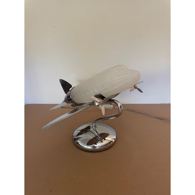 Silver Airplane Lamp by Sarsaparilla, 1970s For Sale - Image 8 of 8