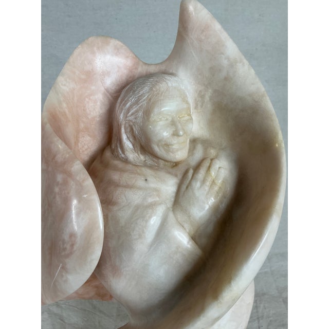 Native American 1990s Native American Carved Stone Alabaster Sculpture by Artist Elk Woman For Sale - Image 3 of 7