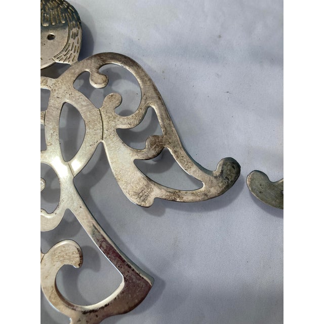 Mid-Century Modern Vintage Silverplate Angel Trivets, Set of Two For Sale - Image 3 of 12