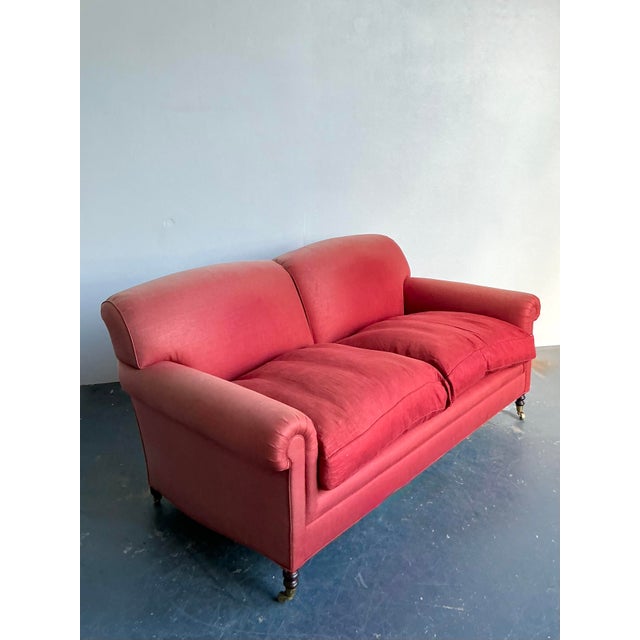 Farmhouse Vintage Boho George Smith Roll Arm Sofa For Sale - Image 3 of 11