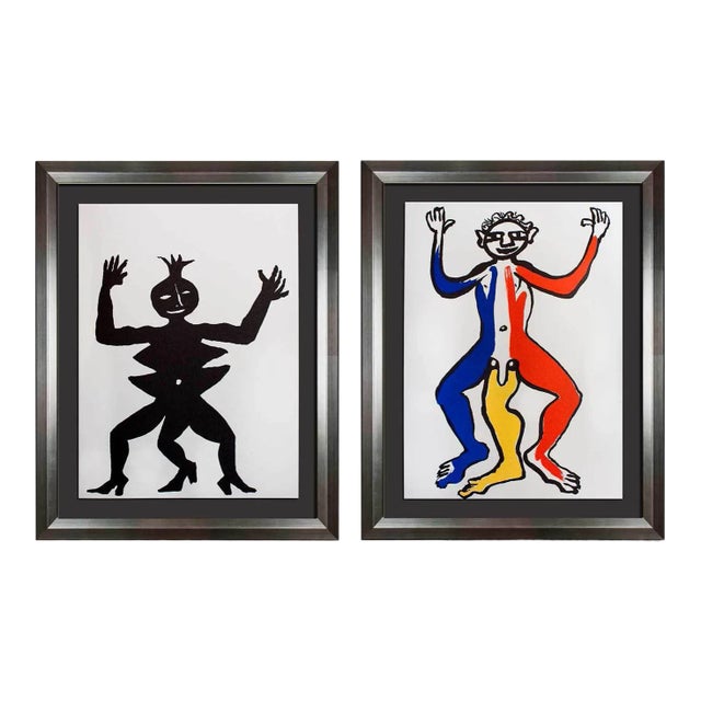 1970s Vintage Alexander Calder Original Color Lithograph - A Pair For Sale