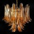Italian Amber Murano Glass Petal Chandeliers, Set of 2 For Sale - Image 9 of 14