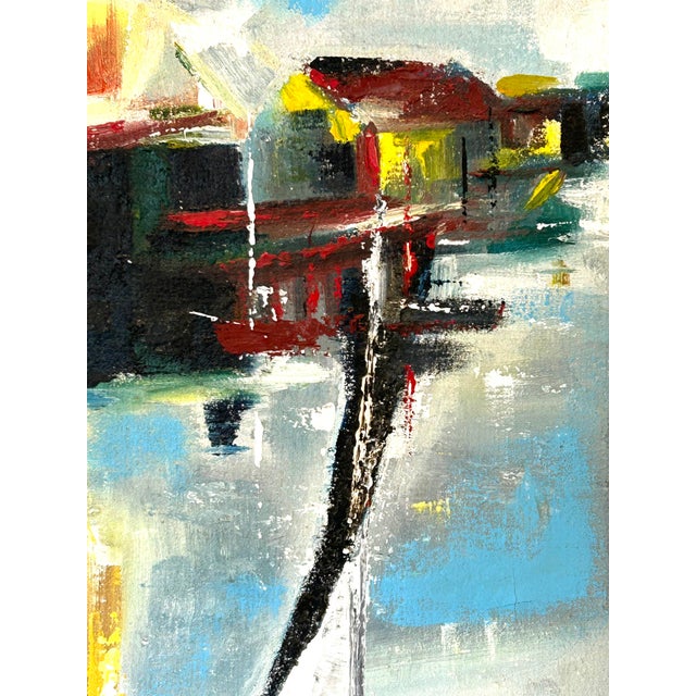 Mid-Century Modern 1960s Abstract Seascape Painting For Sale - Image 3 of 7