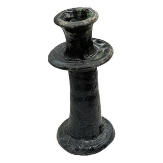 1970s Moroccan Tamegroute Glazed Candlestick Holder For Sale