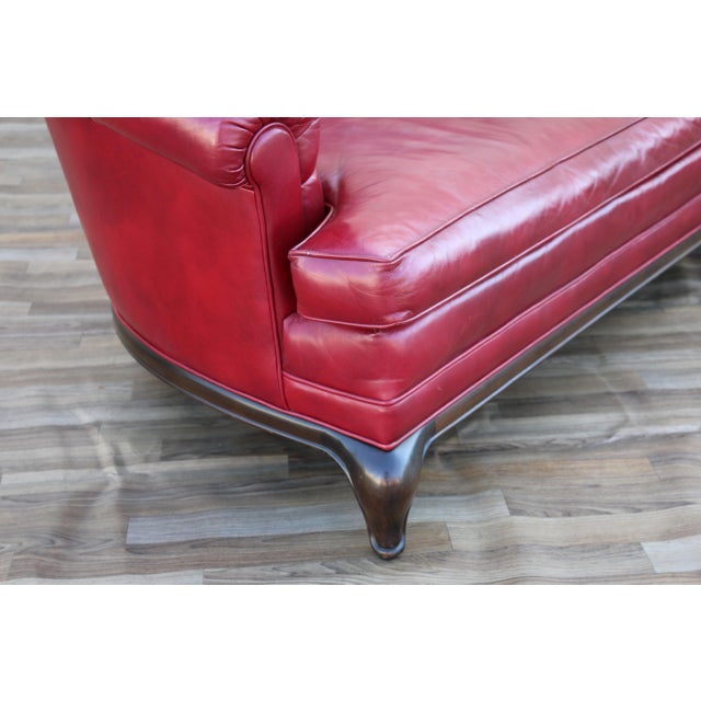 Monteverdi-Young Mid-Century Modern Tufted Ruby Red Leather Sofa, 1973 For Sale - Image 10 of 18