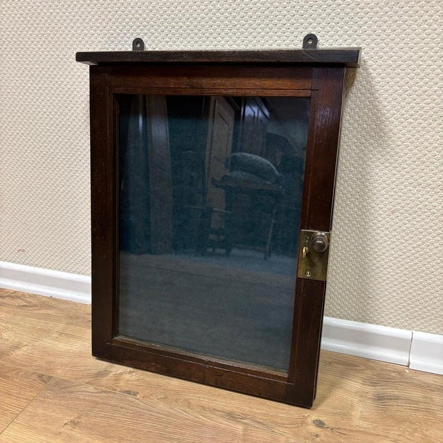 Antique Key Box in Dark Oak & Brass For Sale - Image 5 of 10