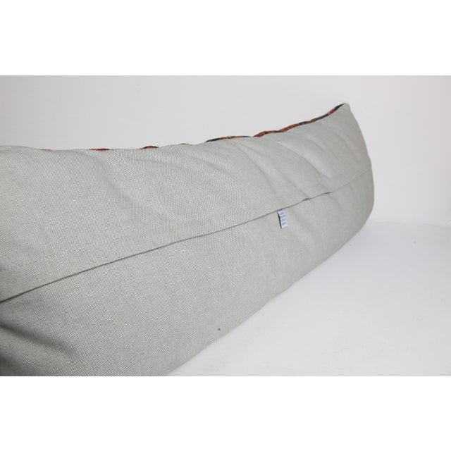 Decorative Handwoven Caucasian Lumbar Rug Pillow Cushion Cover 16'' X 44'' For Sale - Image 11 of 11