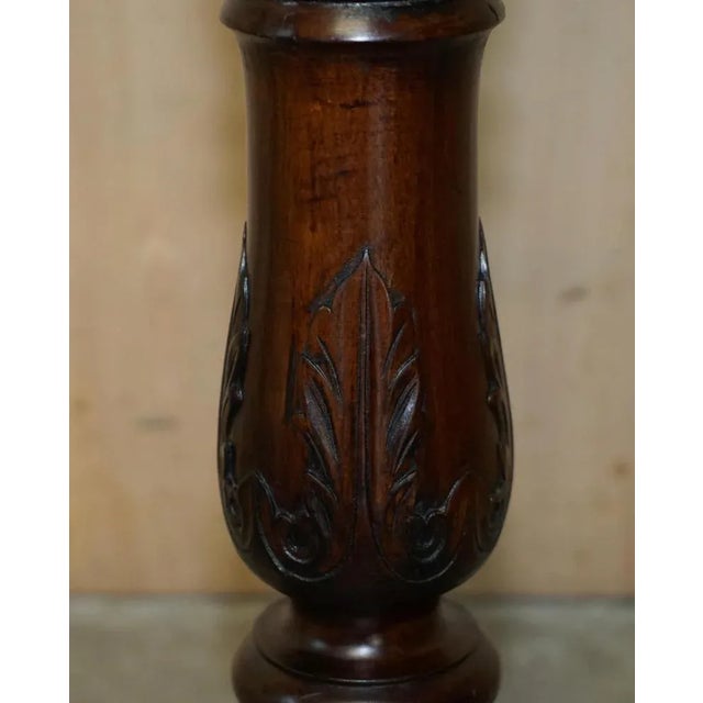 Wood Vintage English Carved Hardwood Pedestal, 1900 For Sale - Image 7 of 12