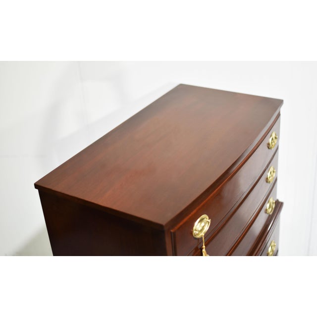 Brown Mid Century Federal Style Mahogany Highboy Chest of Drawers For Sale - Image 8 of 11