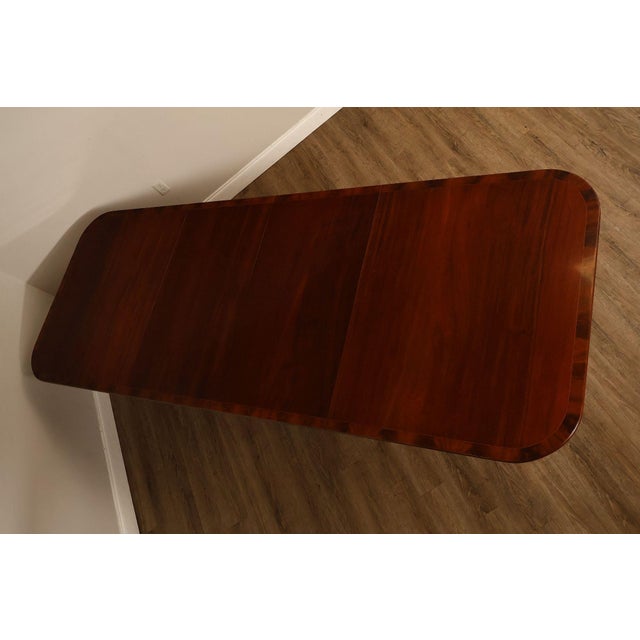 Regency Style Banded Mahogany Double Pedestal Dining Table With 2 Leaves For Sale - Image 13 of 18