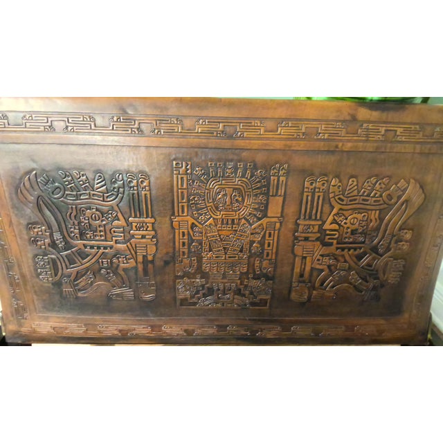 1970s 1970s Stamped Leather Loveseat/Settee Attributed to Angel Pazmino For Sale - Image 5 of 7