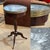 Mahogany side table with marble top from the 1950s - H=58.5cm, Diam=32.5cm.