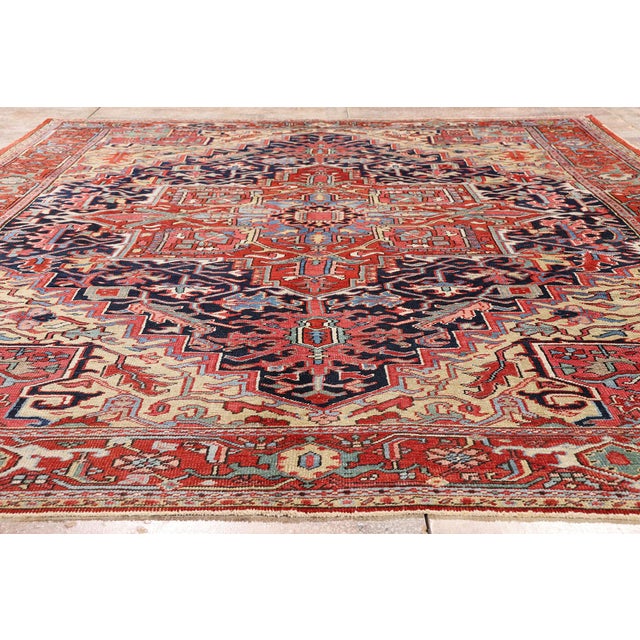 Late 19th Century Persian Heriz Rug, 08'04 X 11'04 For Sale - Image 9 of 10