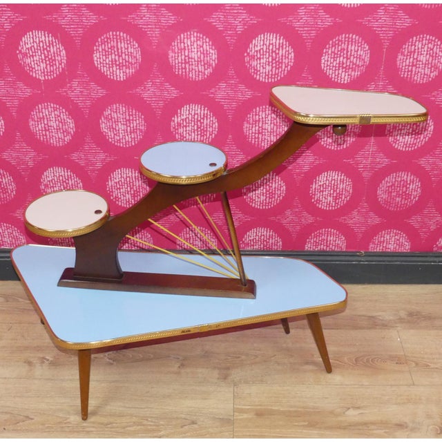 Flower Bench in Pastel Light Blue, 1950s For Sale - Image 4 of 11