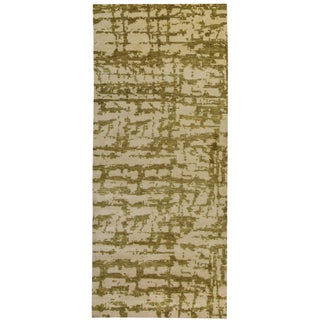 Abstract Modern Green Silk Rug by Doris Leslie Blau For Sale