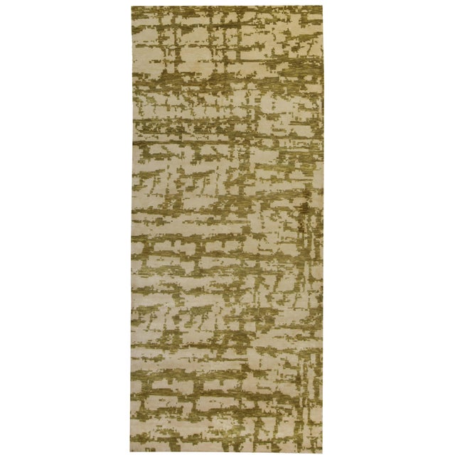 Abstract Modern Green Silk Rug by Doris Leslie Blau For Sale