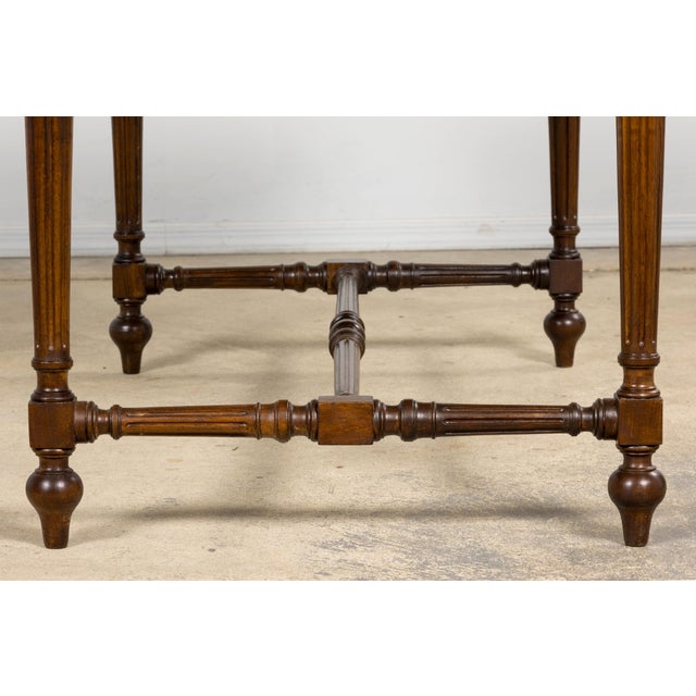 Late 19th Century French Louis XVI Style Walnut Writing Table With Side Drawers For Sale - Image 16 of 18
